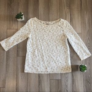 LOFT | Ivory Lace Top